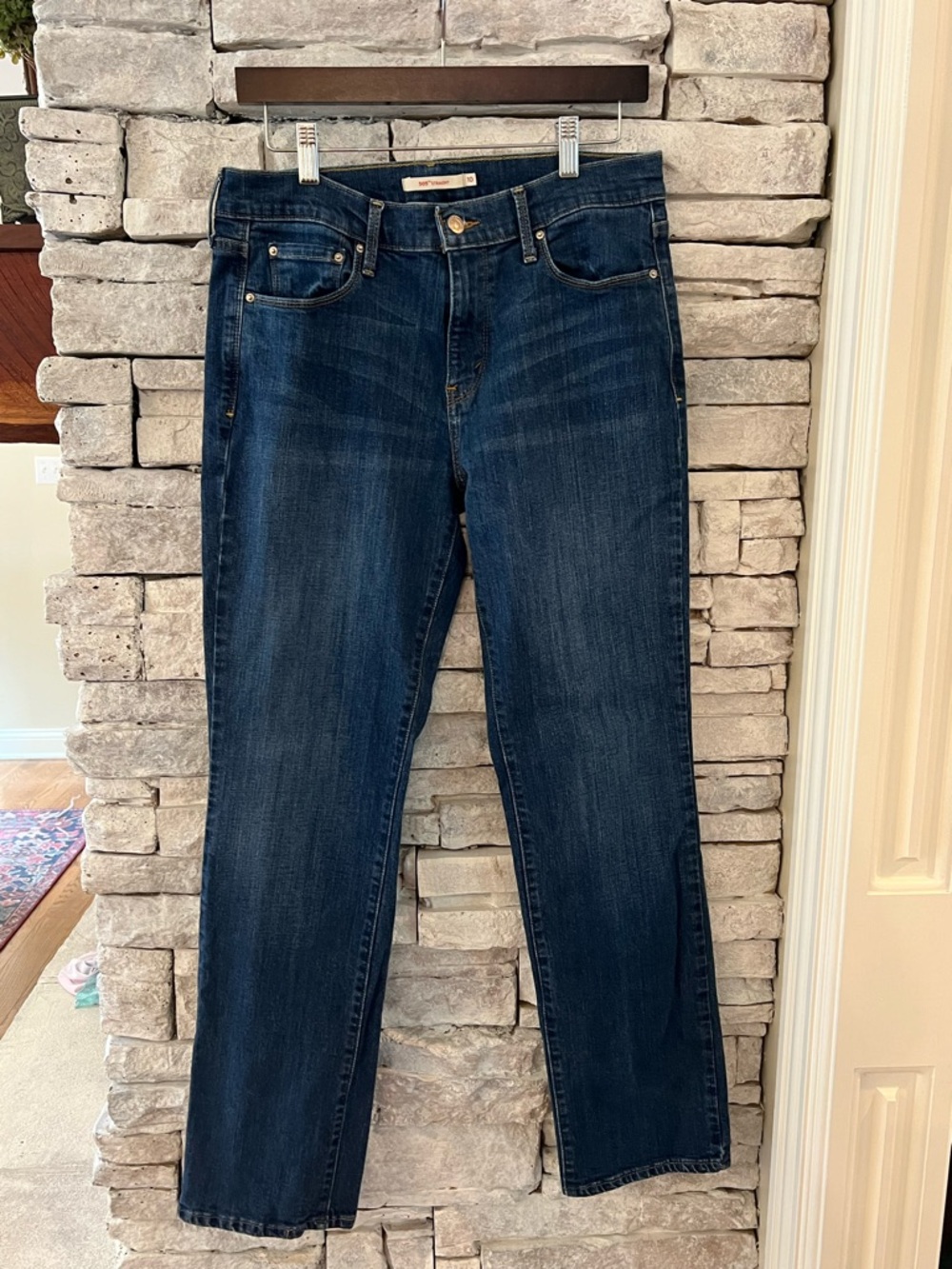 Levi's 505 Dark Wash Classic Denim Straight Leg Jeans Size 10’